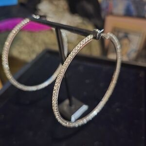 Modern Glam Large Rhinestone Hoop Earrings